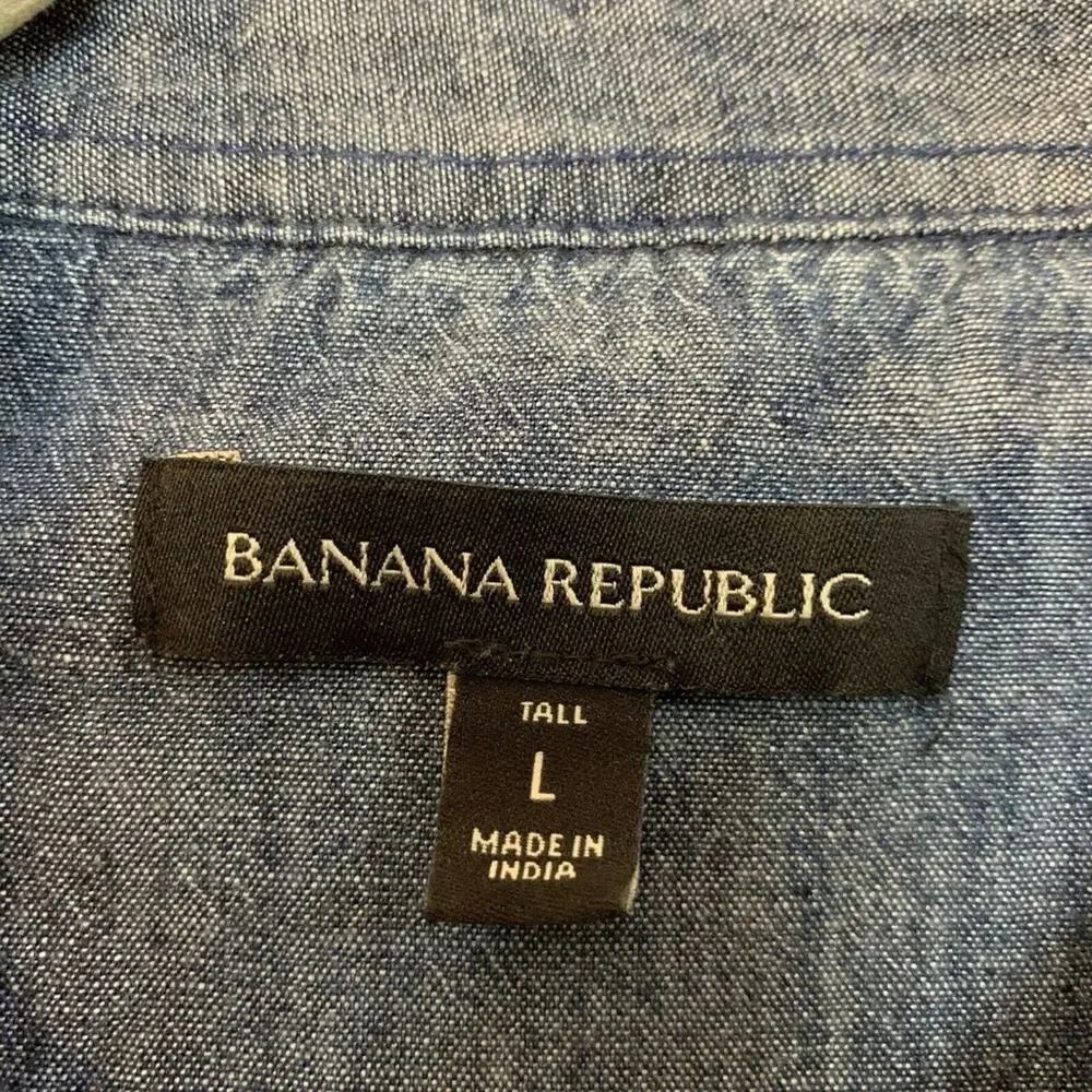 Banana Republic Mens LT Blue S/S Polo